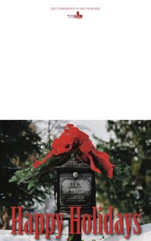 #CC2501 - Black Mailbox "Happy Holidays" Greeting Card