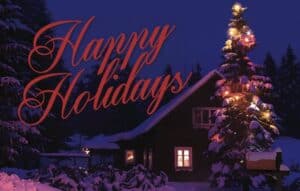 #CPC2501 - Christmas at Night "Happy Holidays" Postcard